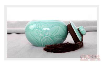 【星峰廠家直銷茶具套裝影雕青瓷茶葉罐小號密封罐茶葉包裝定制茶具LOGOcyg101】德化縣星峰陶瓷研究所 - 產品庫